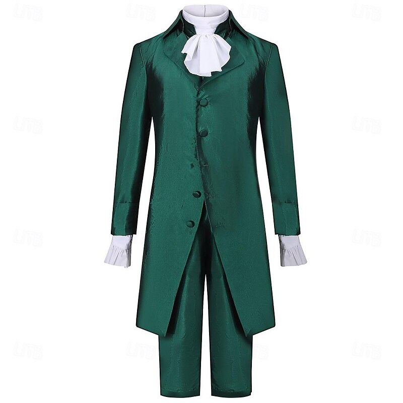 Rococo Renaissance Vacation Dress Outfits Prince Alexander Hamilton Nobleman Fancy Dress Men's Royal Halloween Carnival Masquerade Musical Theatre Carnival of Venice Adults Coat Vest Blouse2