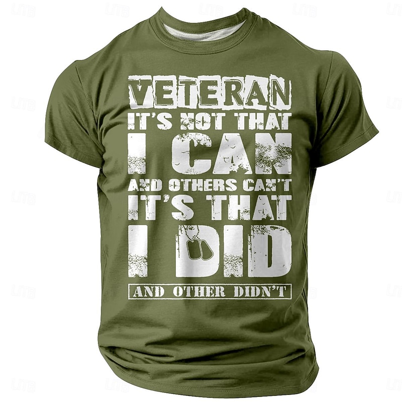 Veterans Day Men's Patriot Patriotic Veteran Graphic T shirt Short Sleeve T shirt 3D Print Crew Neck Shirt Casual Street Style Holiday Going out Light Brown Black Yellow Spring & Summer Clothing3