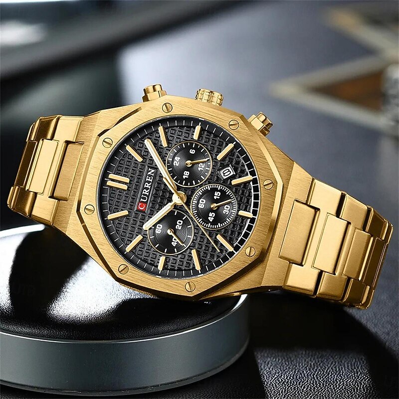 CURREN Men Quartz Watch Fashion Business Wristwatch Luminous Calendar Waterproof Decoration Steel Watch4