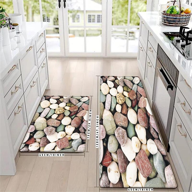 Cobble Stone Area Rug Kitchen Mat Non-Slip Oil Proof Floor Mat Livingroom Rug Indoor Outdoor Mat Bedroom Decor Bathroom Mat Entrance Rug Door Mat2