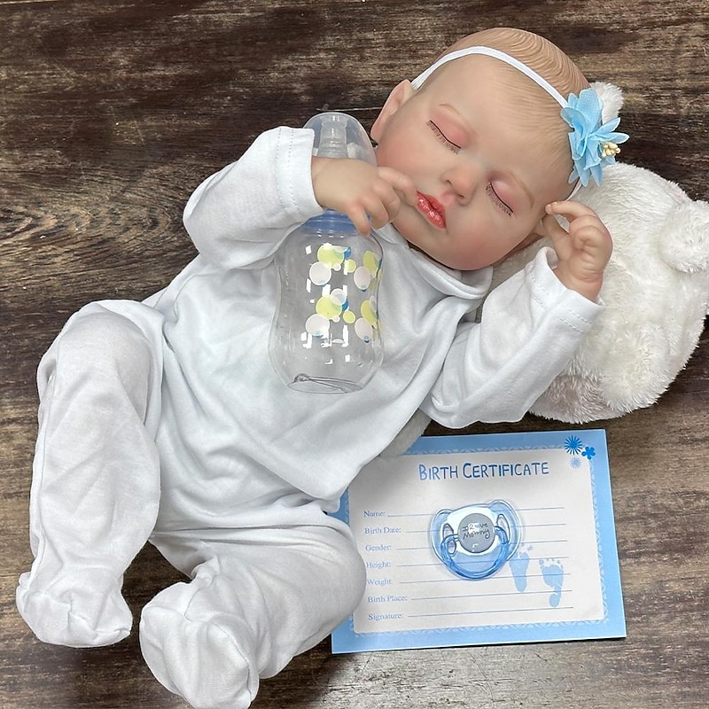 20 inch Reborn Doll Baby & Toddler Toy Reborn Toddler Doll Doll Reborn Baby Doll Baby Reborn Baby Doll Loulou Newborn lifelike Gift Hand Made Non Toxic Silicone Vinyl LOULOU with Clothes and
