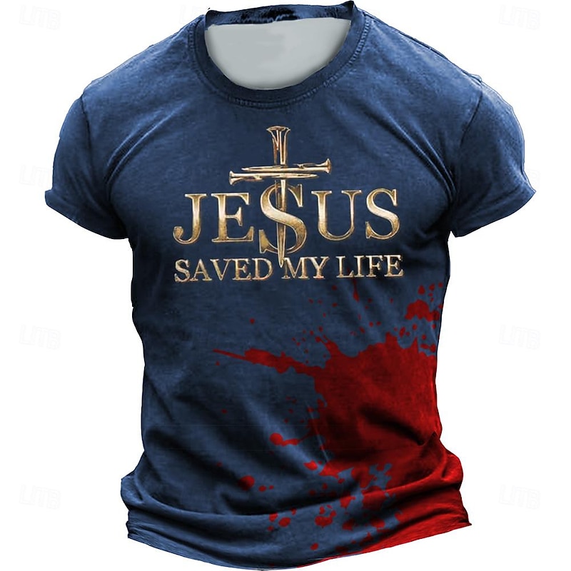 Men's Graphic T Shirt Short Sleeve T shirt 3D Print Crew Neck Shirt Retro Vintage Casual Street Style Sports Outdoor Holiday Going out Black Navy Blue Green Spring & Summer Clothing Apparel S M L XL4