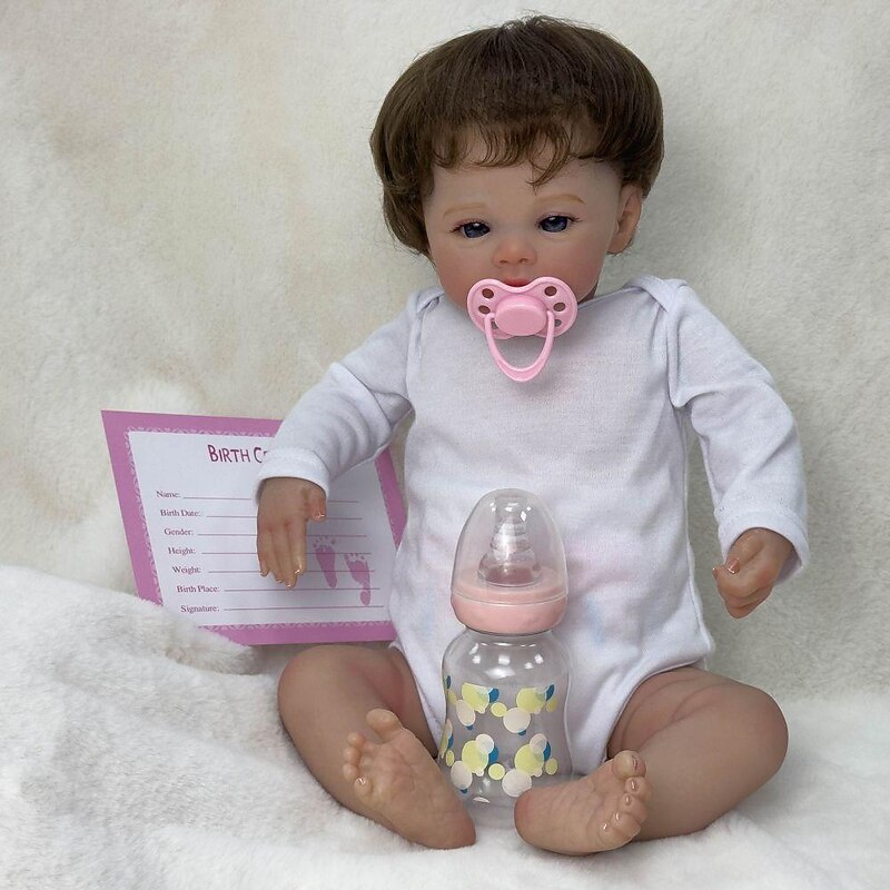 18 inch Reborn Doll Baby & Toddler Toy Reborn Toddler Doll Doll Reborn Baby Doll Baby Reborn Baby Doll Newborn lifelike Gift Hand Made Non Toxic 3/4 Silicone Limbs and Cotton Filled Body with Clothes4