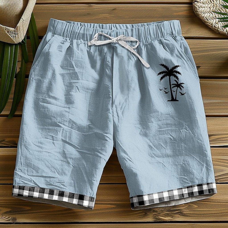 Men's Graphic Coconut Tree Shorts Summer Shorts Beach Shorts Mid Waist Designer Ethnic Style Casual Daily Holiday Drawstring Elastic Waist 3D Print Designer Clothing Apparel