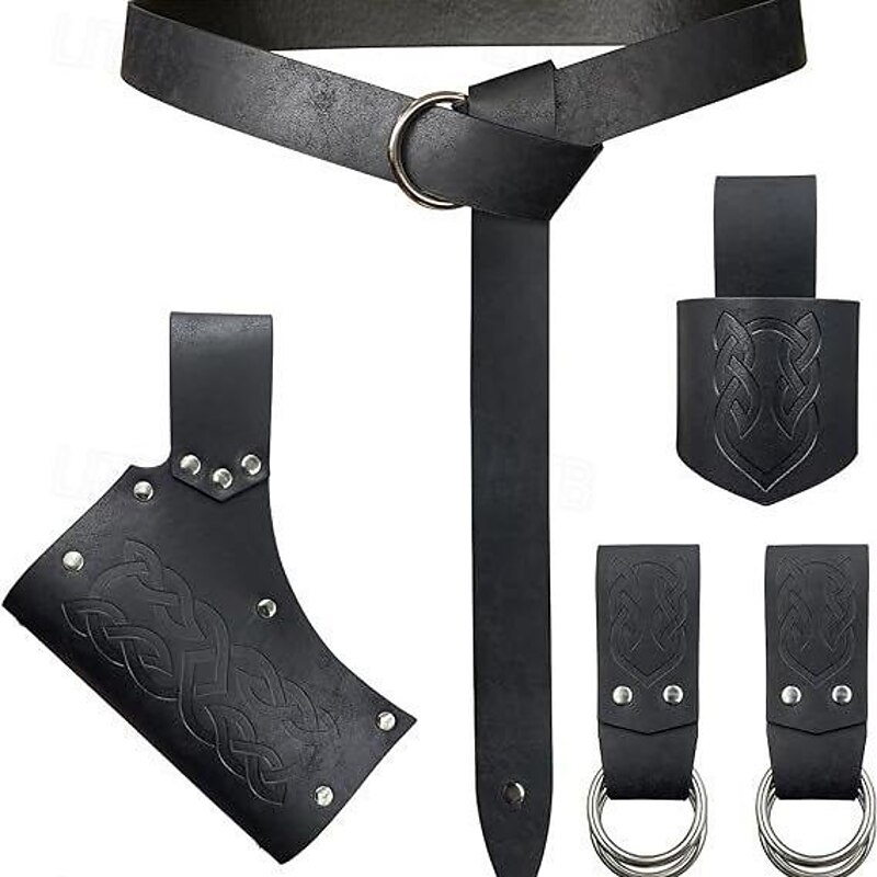 Medieval Renaissance Waist Belt Viking Fancy Dress Men's Women's Unisex Celtic Viking Halloween Carnival Masquerade Performance Party LARP Adults' Waist Belt Sscabbard All Seasons