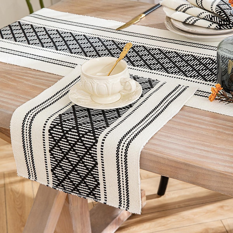 Woven Table Runners with Braid Hemp Rope 71/79/87inch Long for Dining Table Decoration4