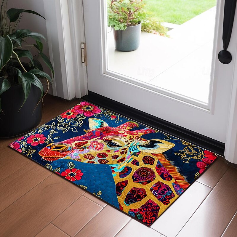 Colorful Giraffe Doormat Non-Slip Oil Proof Rug Indoor Outdoor Mat Bedroom Decor Bathroom Mat Entrance Rug Door Mat4