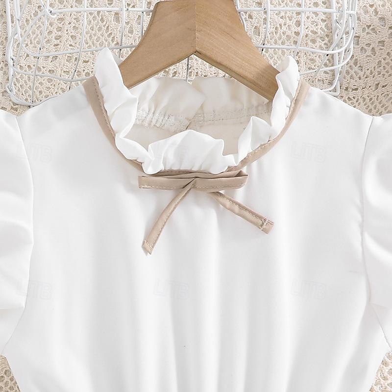 Kids Girls' Dress Color Block Sleeveless Party Outdoor Casual Fashion Daily Casual Polyester Summer Spring Fall 2-12 Years caramel colour Red4