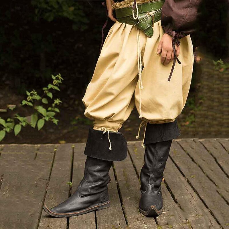 Retro Vintage Medieval Renaissance Shoes Flat Jazz Boots Pirate Knight Ritter Viking Fancy Dress Men's Women's Unisex Celtic Pirate Masquerade Event / Party Masquerade Adults' Shoes All Seasons3