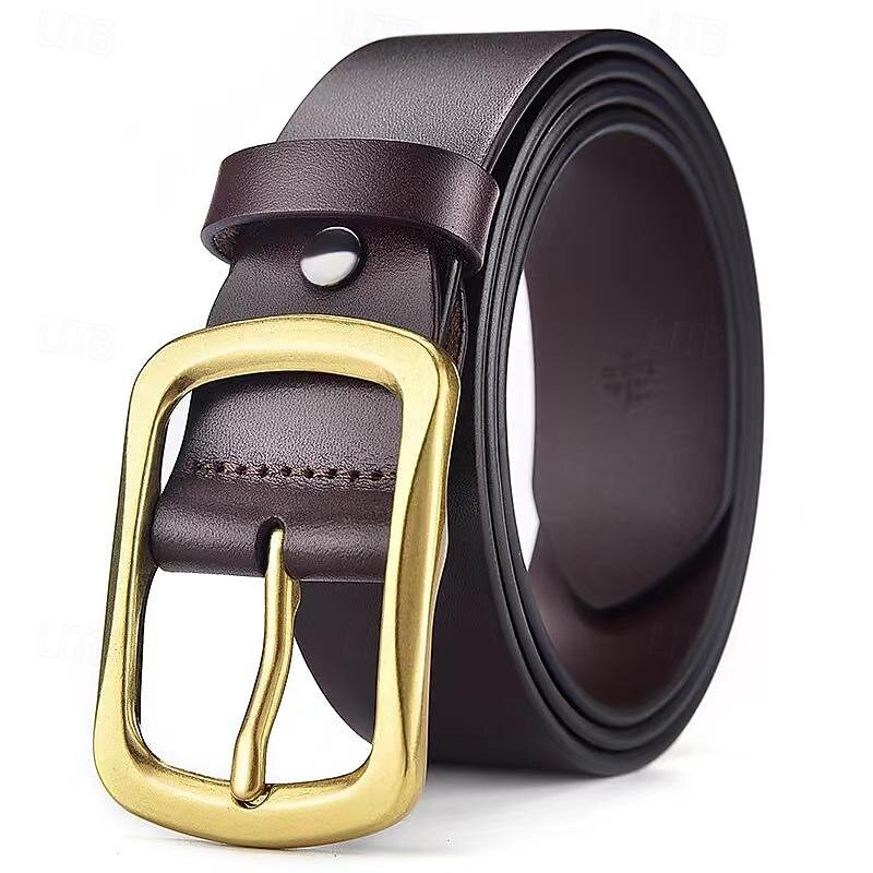 Men's Belt Faux Leather Belt Casual Belt Waist Belt Black Brown Alloy Durable Adjustable Plain Outdoor Daily2