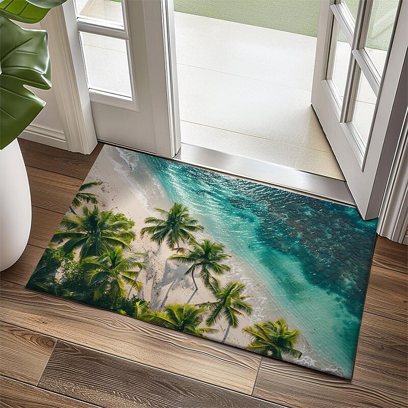 Beach View Doormat Kitchen Mat Floor Mat Non-Slip Area Rug Oil Proof Rug Indoor Outdoor Mat Bedroom Decor Bathroom Mat Entrance Rug2