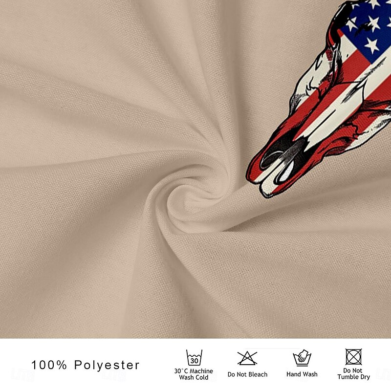 Men's Flag American US Flag Shirt Western Shirt Cowboy Shirt Short Sleeve Western Style Tribal Summer Spring Shirt Collar Khaki3