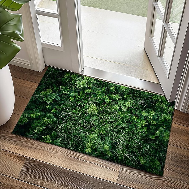 Green Grass Doormat Kitchen Mat Floor Mat Non-Slip Area Rug Oil Proof Rug Indoor Outdoor Mat Bedroom Decor Bathroom Mat Entrance Rug