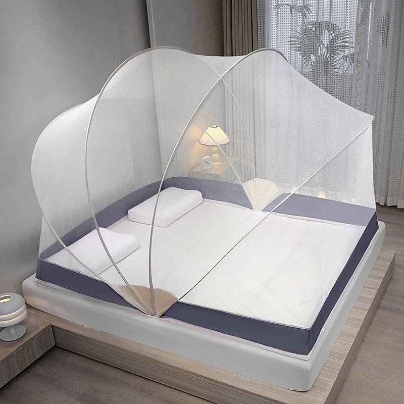 Mosquito Net for Bed Foldable Space Roof Shape Household Nets Increase in Height 47in Large Space Mosquito Netting with Free Installation4