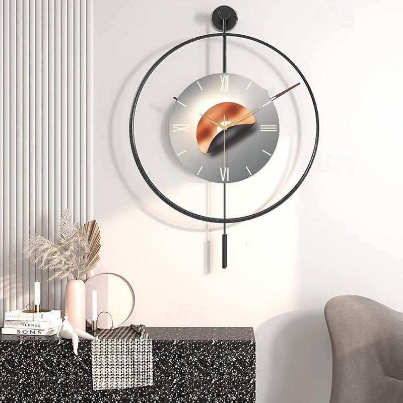 Nordic Light Luxury Clock Wall Decor Wall Clock 50 / 60 cm Modern Home Living Room Wall Clock Black Gold3