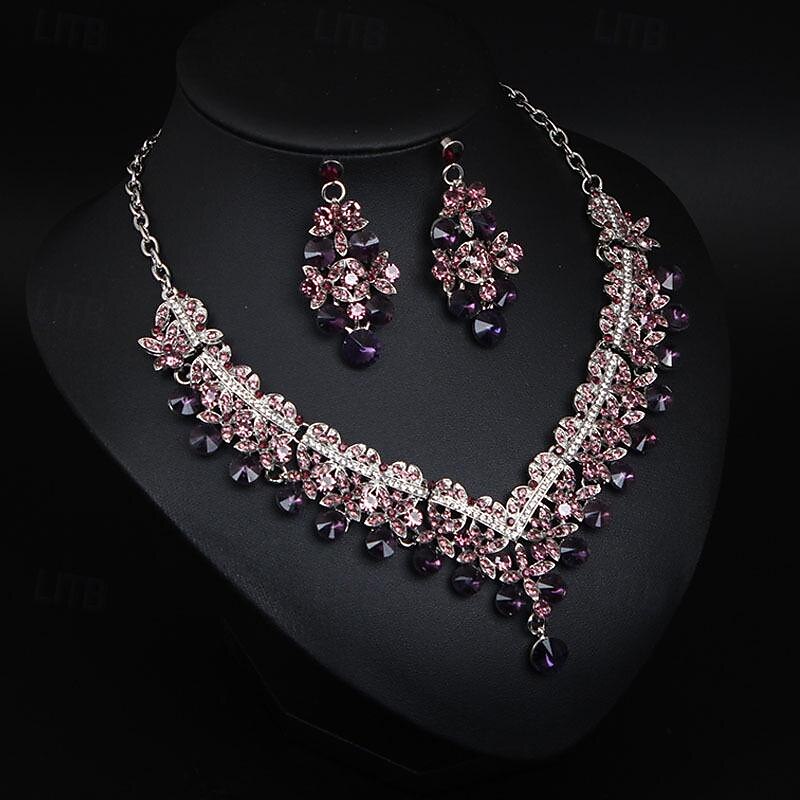 Jewelry Set 3pcs Alloy Earrings Necklace Women's Elegant Vintage Fashion Geometrical Geometric Jewelry Set For Wedding Party Anniversary3