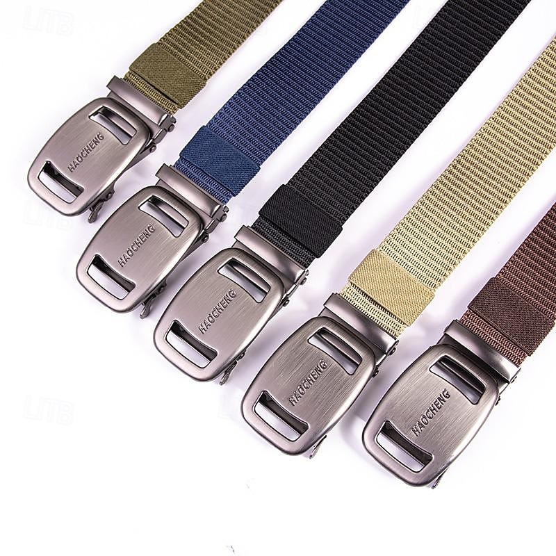 Men's Belt Outdoor Belt Waist Belt Black Kakhi Nylon Adjustable Heavy-Duty Plain Outdoor Daily3
