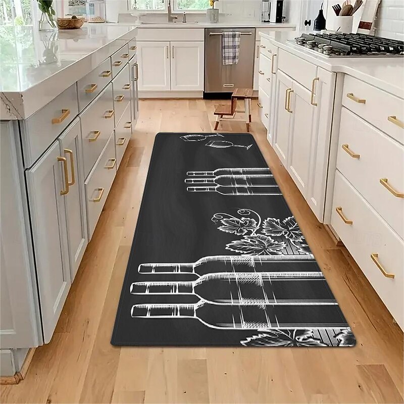 Wine Glasses Area Rug Kitchen Rug Mat Non-Slip Oil Proof Floor Mat Livingroom Rug Indoor Outdoor Mat Bedroom Decor Bathroom Mat Entrance Rug Door Mat4