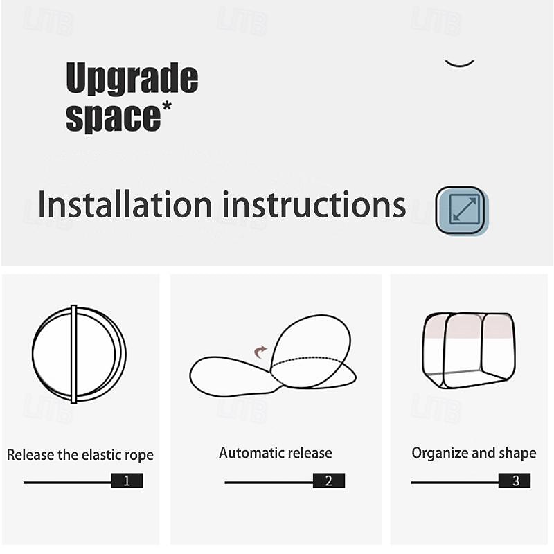 Plus Size Mosquito Net Dustproof Roof Double Door Free Installation Mosquito Net for Bed Safe Mosquito Prevention Mosquito Net for Children's Room3