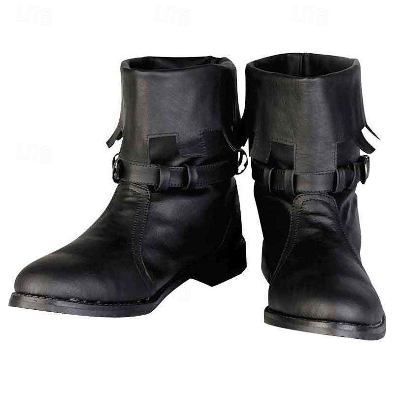 Retro Vintage Medieval Renaissance Shoes Flat Jazz Boots Pirate Knight Ritter Viking Fancy Dress Men's Women's Unisex Masquerade Event / Party Masquerade Adults' Shoes All Seasons3