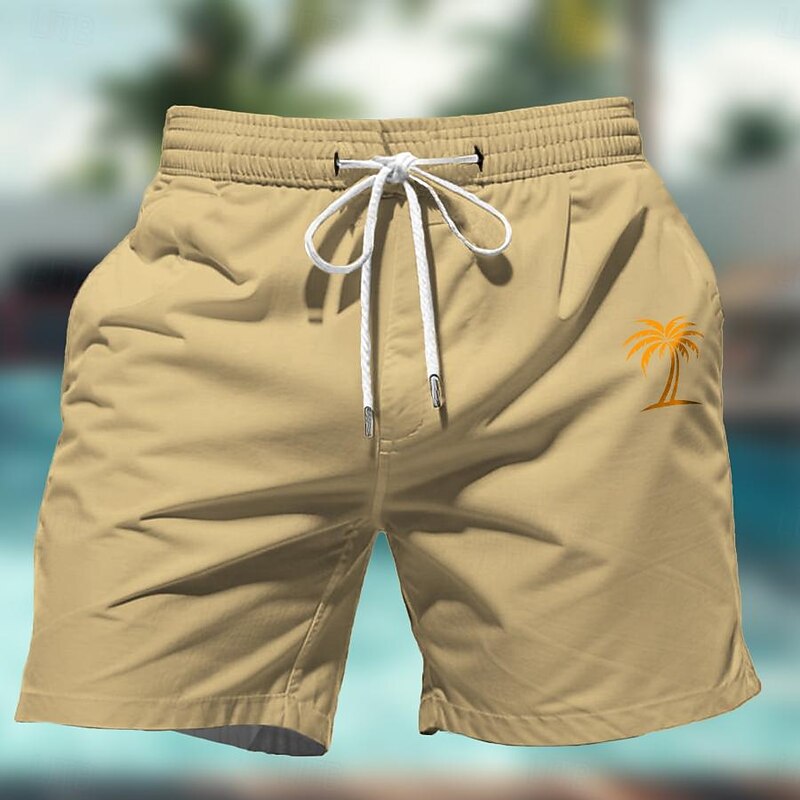 Men's Coconut Tree Colorful Swimming Trunks Board Shorts Swim Shorts Mid Waist Hawaiian Casual Holiday Beach Drawstring with Mesh lining Elastic Waist Designer Clothing Apparel4