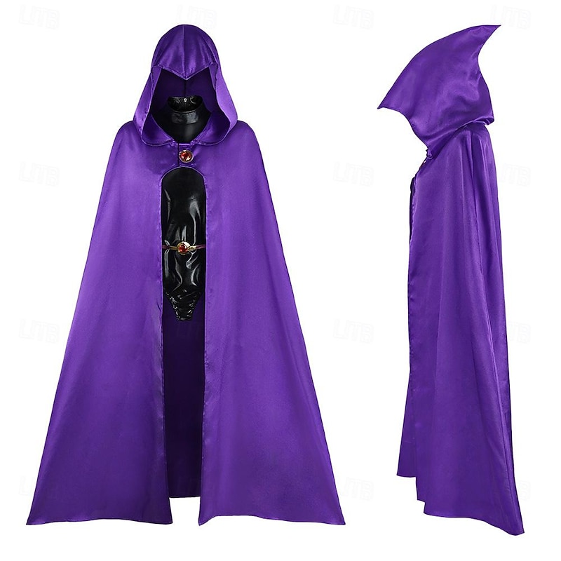Raven Anime Cosplay Costume Cloak Outfits Cosplay Suits Carnival Masquerade Leotard / Onesie Belt Cloak For Women's Adults'2