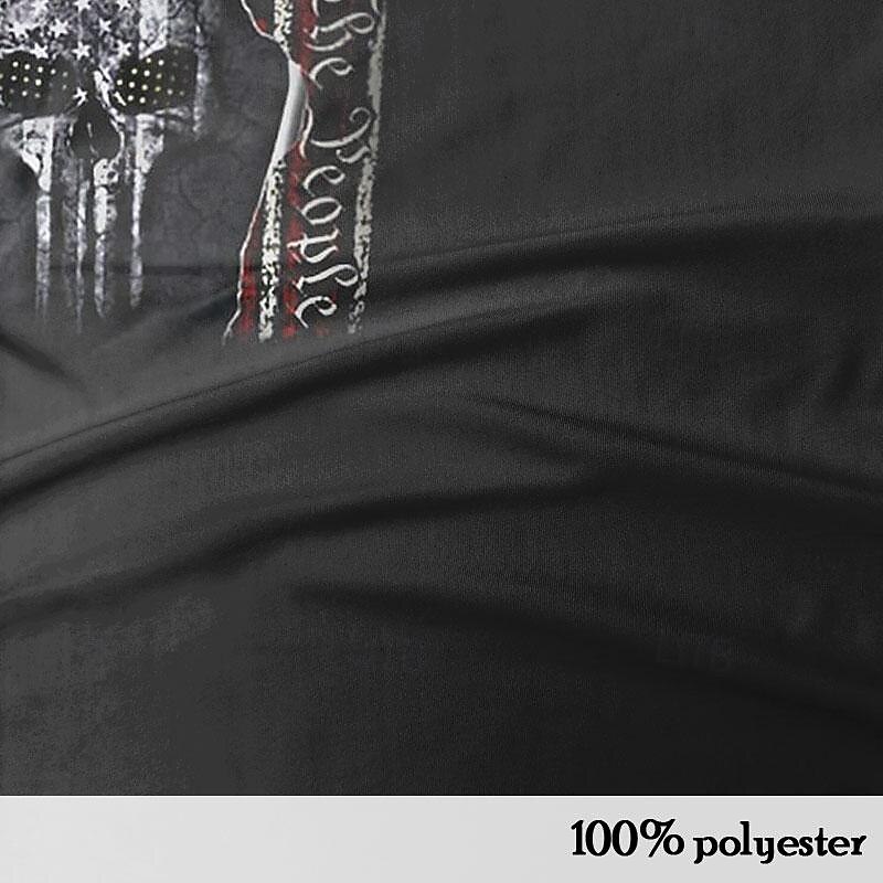 American Independence Day Men's American Flag Veterans Polo Shirts Golf Shirt Short Sleeve Polo Shirts Collared Shirts Streetwear Vacation Wear Party Outfits Buttons 3D Print Summer Spring Black3