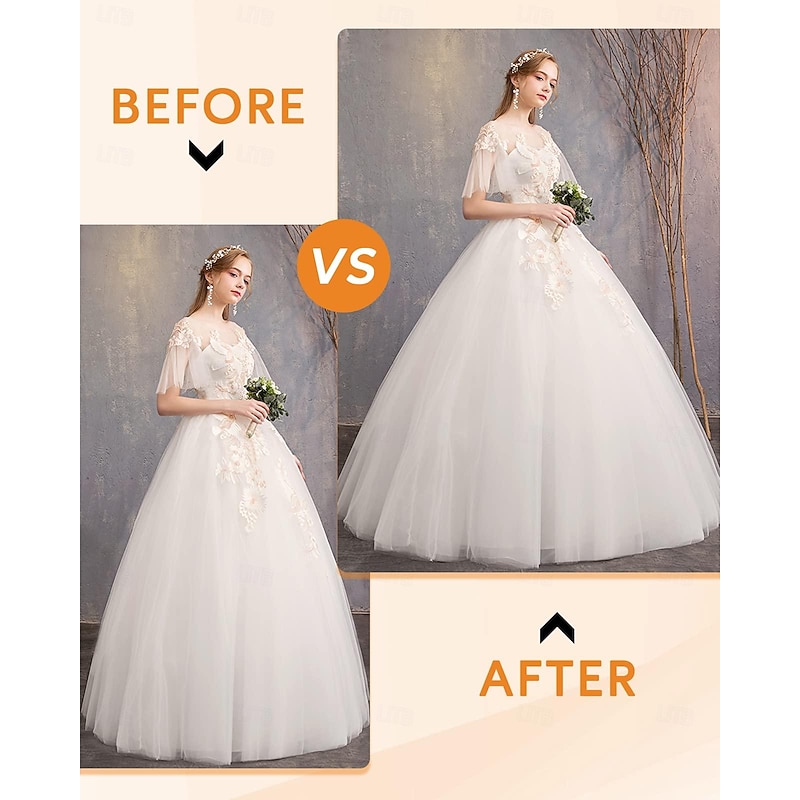 Rococo Baroque Victorian Floor Length Petticoat Hoop Skirt Under Skirt Crinoline Princess Bridal 6 Hoops Ball Gown Fancy Dress Women's Royal Masquerade Performance Wedding Party Adults' Petticoat4