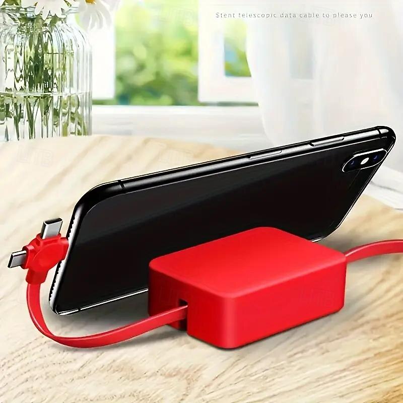 Retractable 3-in-1 Data Cable for Android Apple TYPE-C Charging Storage Cable2