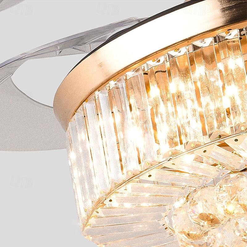 LED Ceiling Fans 48cm 1-Light Dimmable Electroplated Finishes Modern Nordic Style Outdoor Shops Cafes ONLY DIMMABLE WITH REMOTE CONTROL3