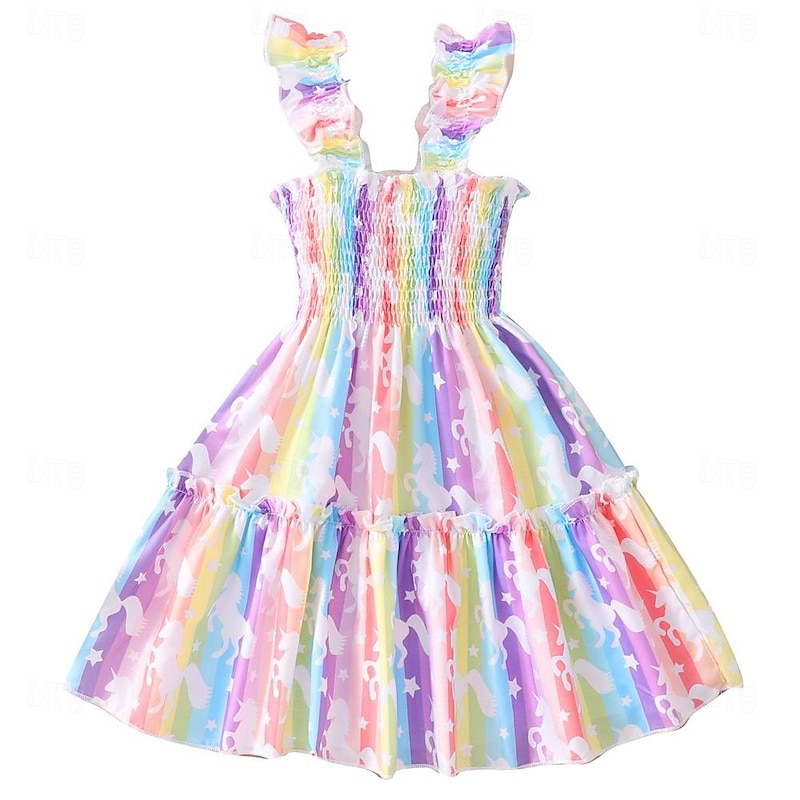 Girl Dress Soft Sleeveless Love Print Princess Dresses for Kids Summer Girls Clothes Children Birthday Party Ball Dress4