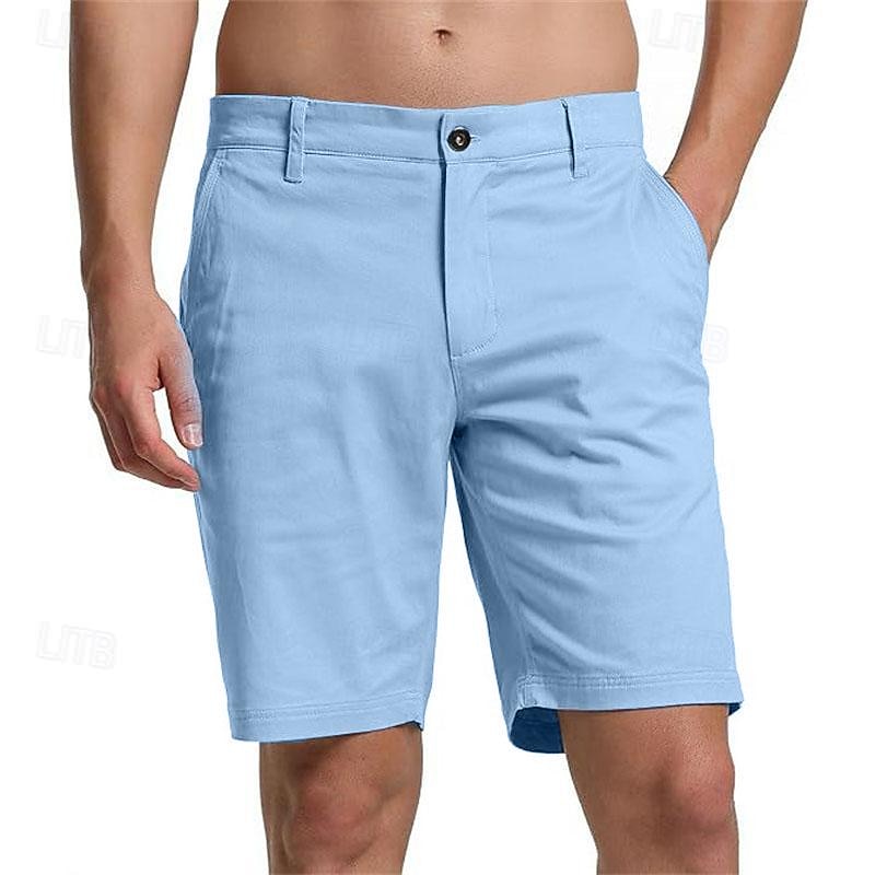 Men's Pink Shorts Shorts Summer Shorts Work Shorts Button Pocket Plain Wearable Short Outdoor Daily Fashion Classic Black White2