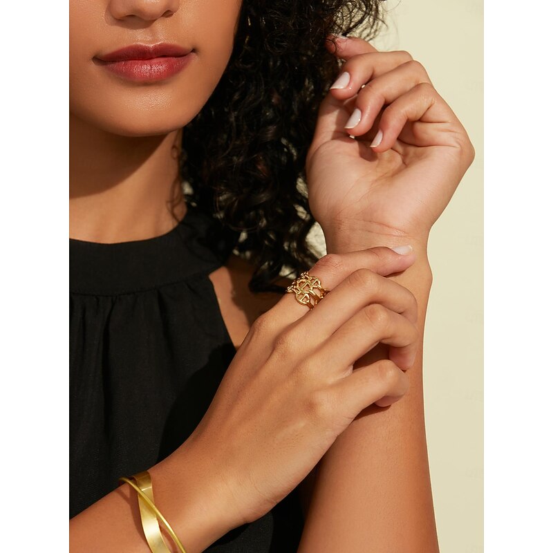 Women's Ring Settings Gold Brass Cool Daily3