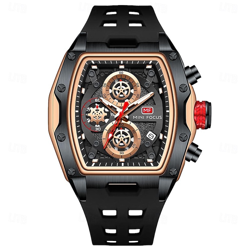 MINI FOCUS Men Quartz Watch Outdoor Fashion Casual Wristwatch Luminous Calendar Waterproof Decoration Silicone Gel Watch2