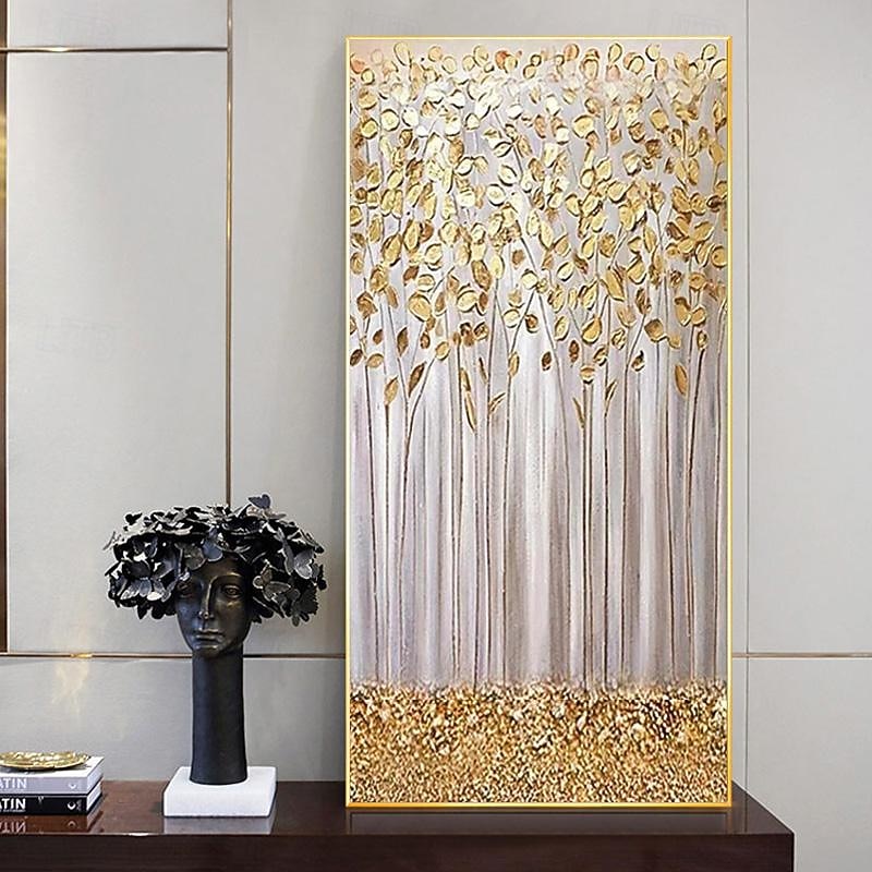 Hand Painted Textured Abstract Oil Painting Gold Leaf Wall Art For Modern Home Oil Painting For Hotel And Bedroom Decor No Frame4
