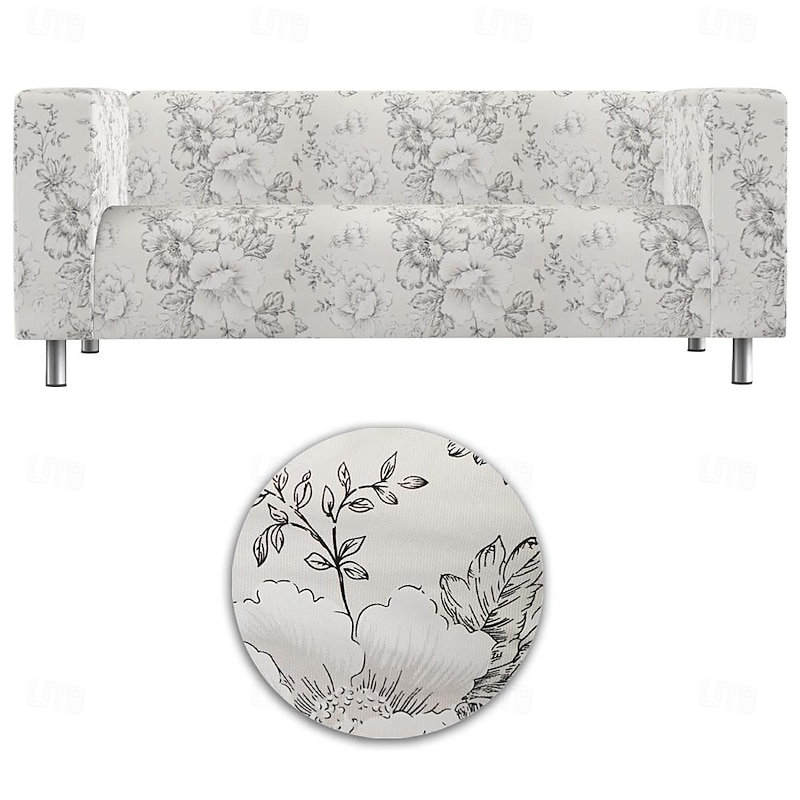 100% Cotton Sofa Cover Floral Quilted Slipcovers KLIPPcover LITB PRIME cover3