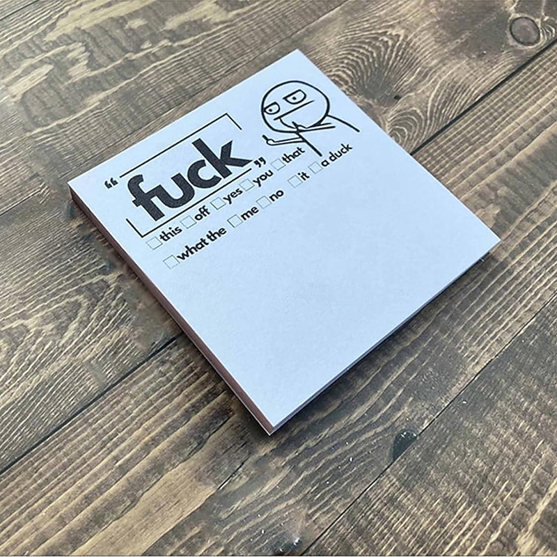 Fresh Outta Fucks Pad - Funny Novelty Memo Sticky Notes - Snarky Office Supplies for Work Office Desk Accessory Gifts for Co-Workers Friends White Elephant Fun Gifts4