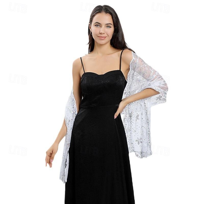 Star Moon Embroidered Shawl For Bride's Wedding Dress, Evening Gown, Qipao, And Women's Shawl3