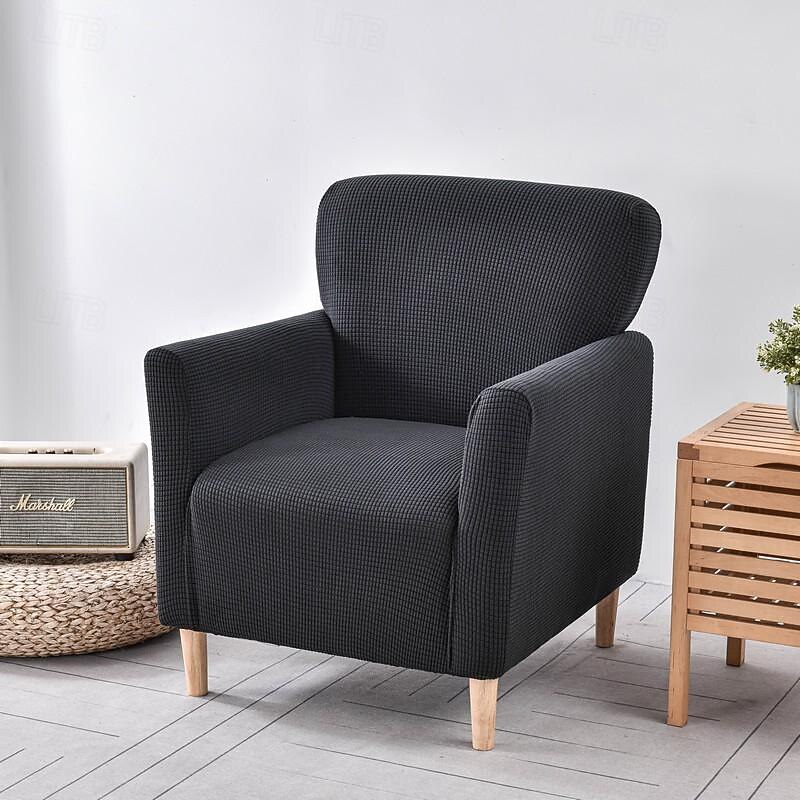 Armchair Cover Slipcover T-shaped Jacquard Corn Fleece Tub Chair for Living Room Bedroom Office Elastic Single Sofa Covers Home Bar Counter4