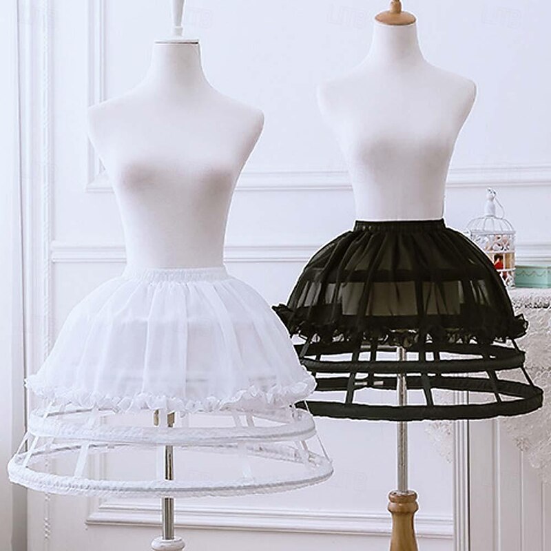 Cosplay Lolita Knee Length Petticoat Hoop Skirt Tutu Under Skirt Princess Fancy Dress Women's Masquerade Party Bachelorette Party Adults' Petticoat