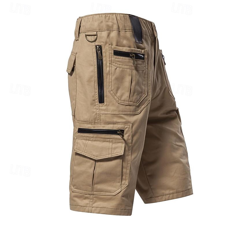 Men's Tactical Shorts Cargo Shorts Capri Pants Buttons Zipper Pocket Plain Wearable Calf-Length Outdoor Daily Camping & Hiking Fashion Classic Black Green2