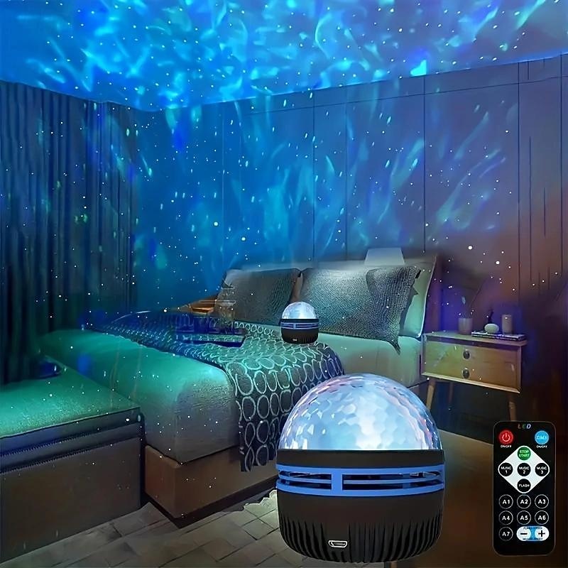 1pc Ocean Wave Projector Water Ripple Light Projector Light, Star Projector Galaxy Projector  Valentine's Gift for Bedroom Night Light Projector Gaming Room, Home Theater, Ceiling, Room Decor