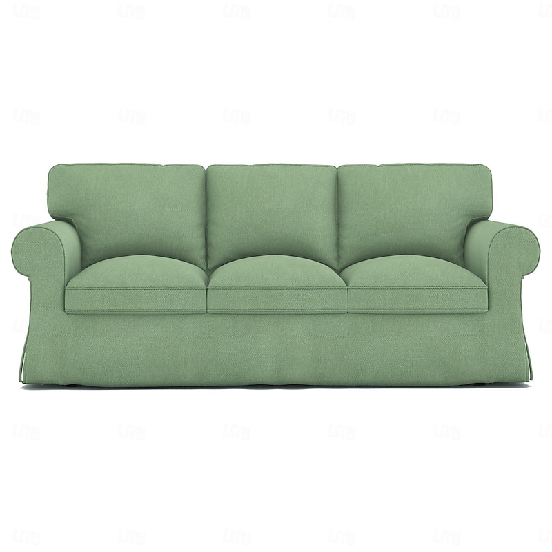 Sofa Cover 100% Cotton 3 Seat Sofa Sllipcover Solid Color Quilted Slipcovers  UPPcover LITB PRIME cover4