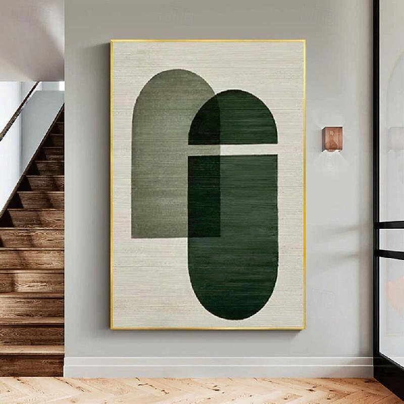 Handmade White Abstract Painting on Canvas hand painted 3D Textured Wall Art Green Modern Canvas Art painting for Living Room Decor  Home Decor Hotel Art Piece2