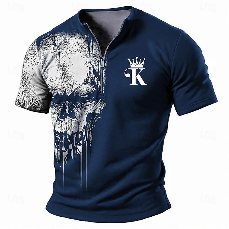 Halloween Men's Graphic Skull Funny Smile Face T Shirt Short Sleeve T shirt 3D Print Shirt Fashion Designer Daily Black Red Blue Spring & Summer Clothing Apparel S M L XL XXL XXXL4