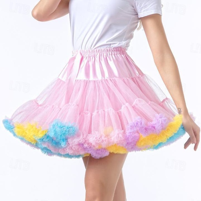 Retro Vintage 1950s Petticoat Hoop Skirt Tutu Under Skirt Princess Fancy Dress Women's Halloween Carnival Masquerade Bachelorette Party Adults Skirts3