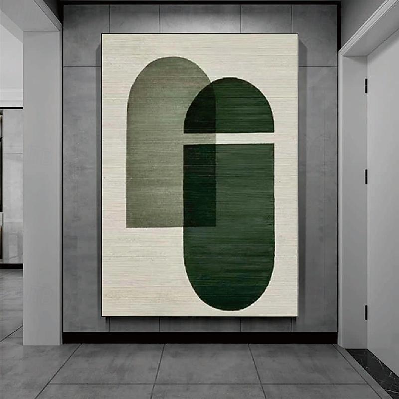 Handmade White Abstract Painting on Canvas hand painted 3D Textured Wall Art Green Modern Canvas Art painting for Living Room Decor  Home Decor Hotel Art Piece4
