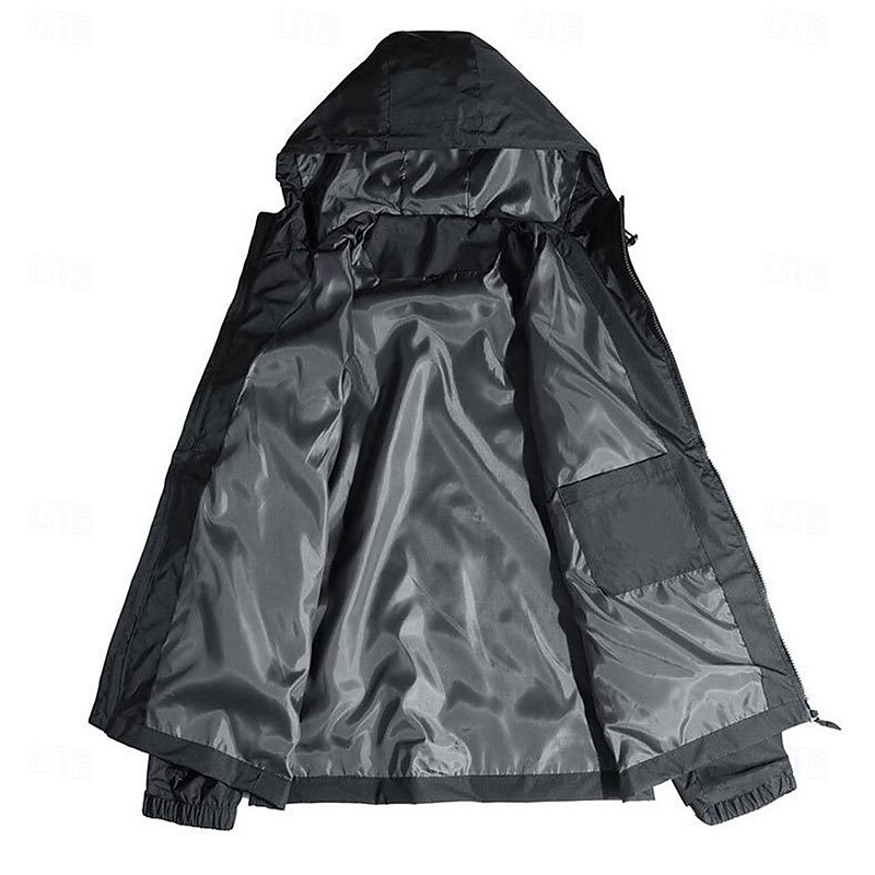 Men's Hiking Jacket Rain Jacket Raincoat Outdoor Patchwork Waterproof Quick Dry Breathable Jacket Single Slider Camping / Hiking / Caving Black Red Navy Blue Royal Blue4