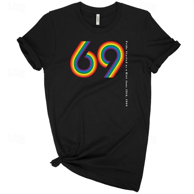 LGBT LGBTQ T-shirt Pride Shirts Rainbow 69 Lesbian Gay For Unisex Adults' Halloween Carnival Masquerade Hot Stamping Pride Parade Pride Month4