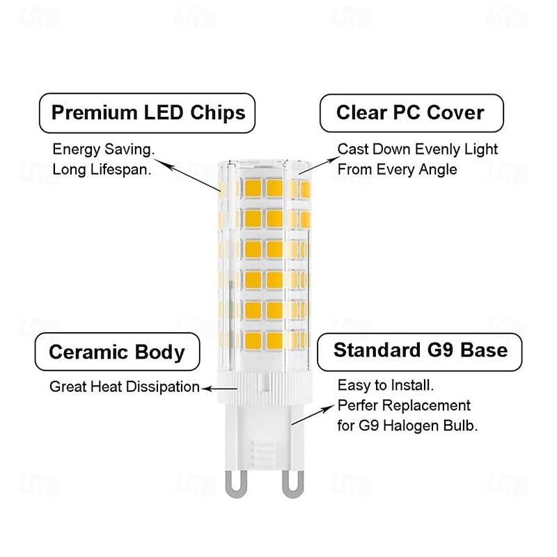 G9 LED Bulb 7W 230V G9 Halogen Bulb 60W Equivalent 650LM  Non-Dimmable G9 Bulbs for Home Lighting 10pcs3